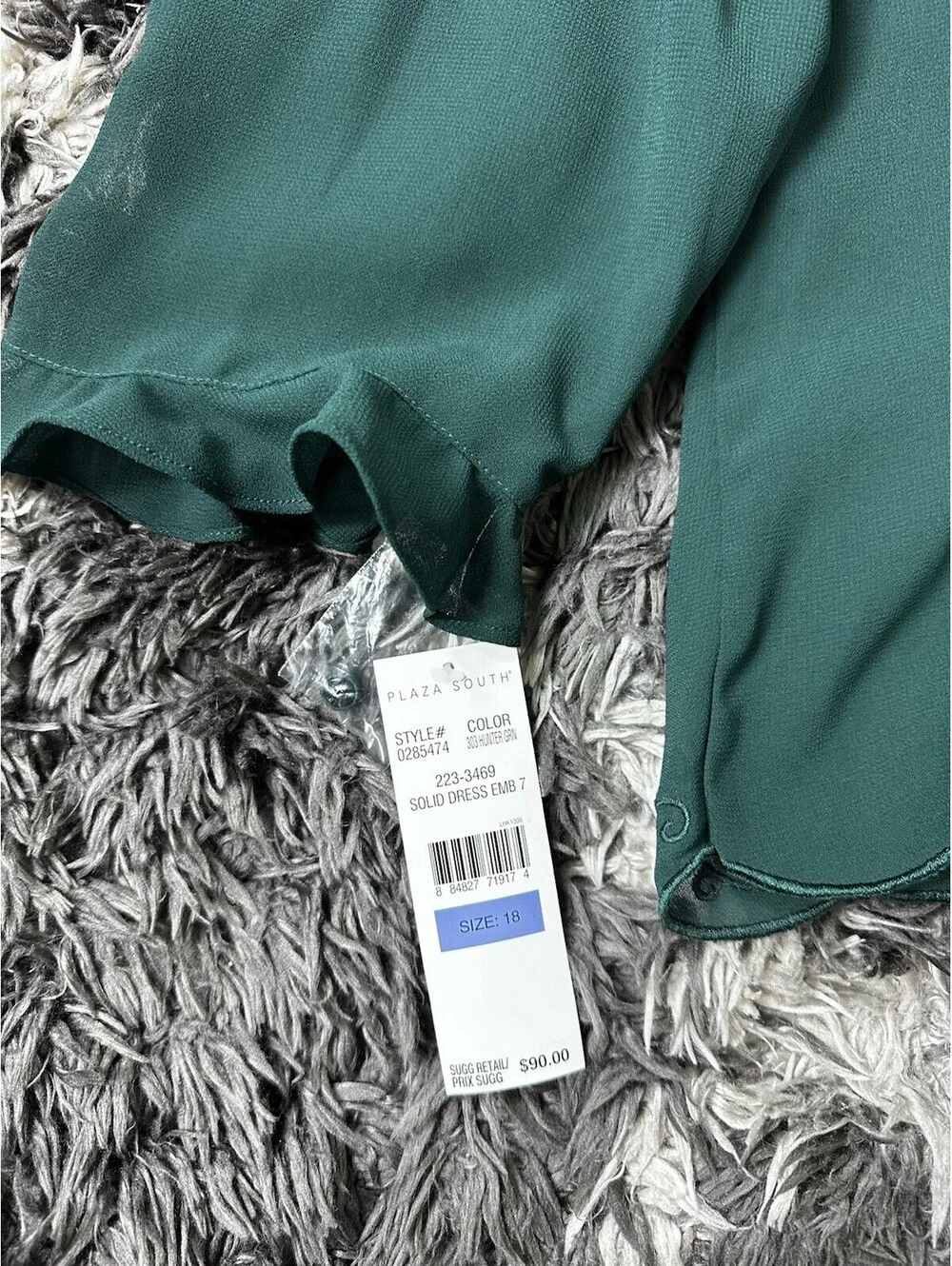 NWT Plaza South Green Blazer Jacket Womens 18 Embroidered Floral Edge 2000s